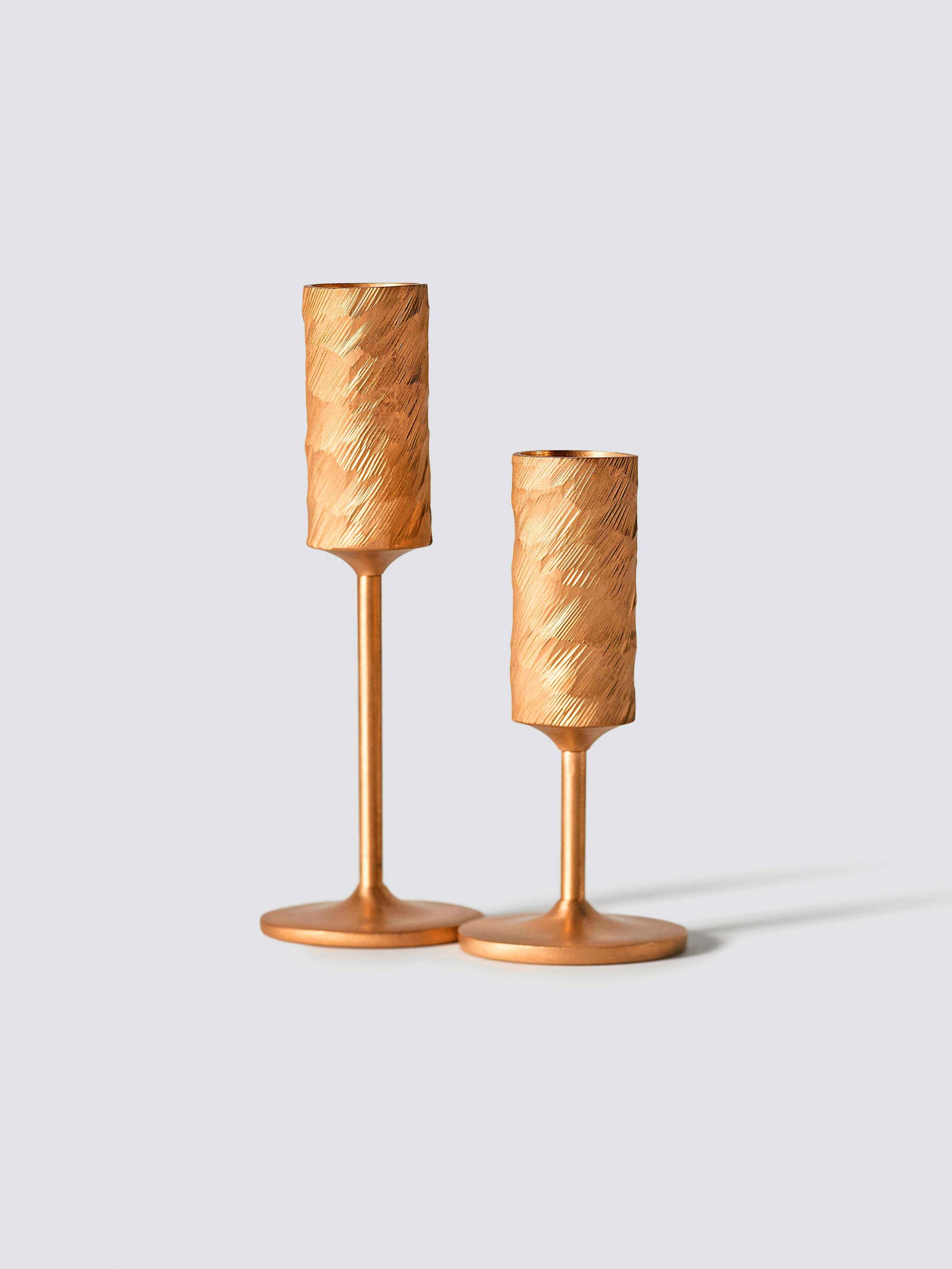 Gibco Подставка для зубочисток на ножке "Брасс", латунная с фактурой косая волна, 2х10 см — изображение 2