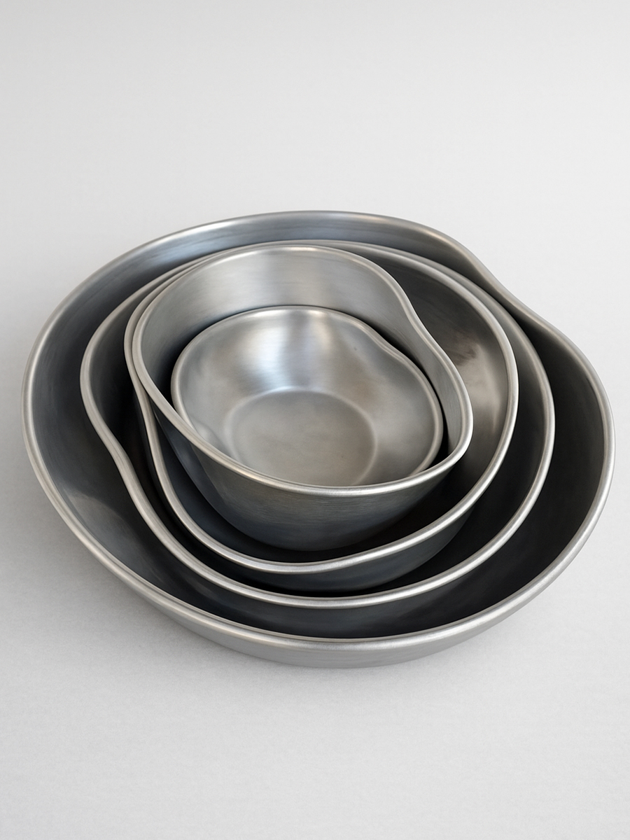 Gibco Тарелка полуглубокая 24 см "Арго Флекс", алюминиевая, мятая с кантом, 1300 мл — изображение 2